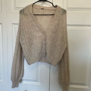 Free People Alpaca Cream Knit Cardigan
